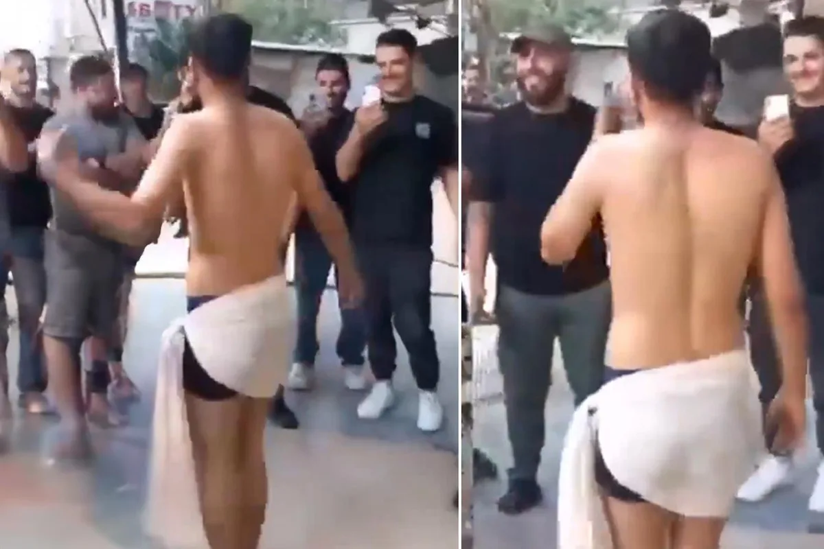 Lübnan'da Hasan Nasrallah'ın Fotoğrafına Hakaret Eden Suriyeliye Zorla Dans Ettirildi