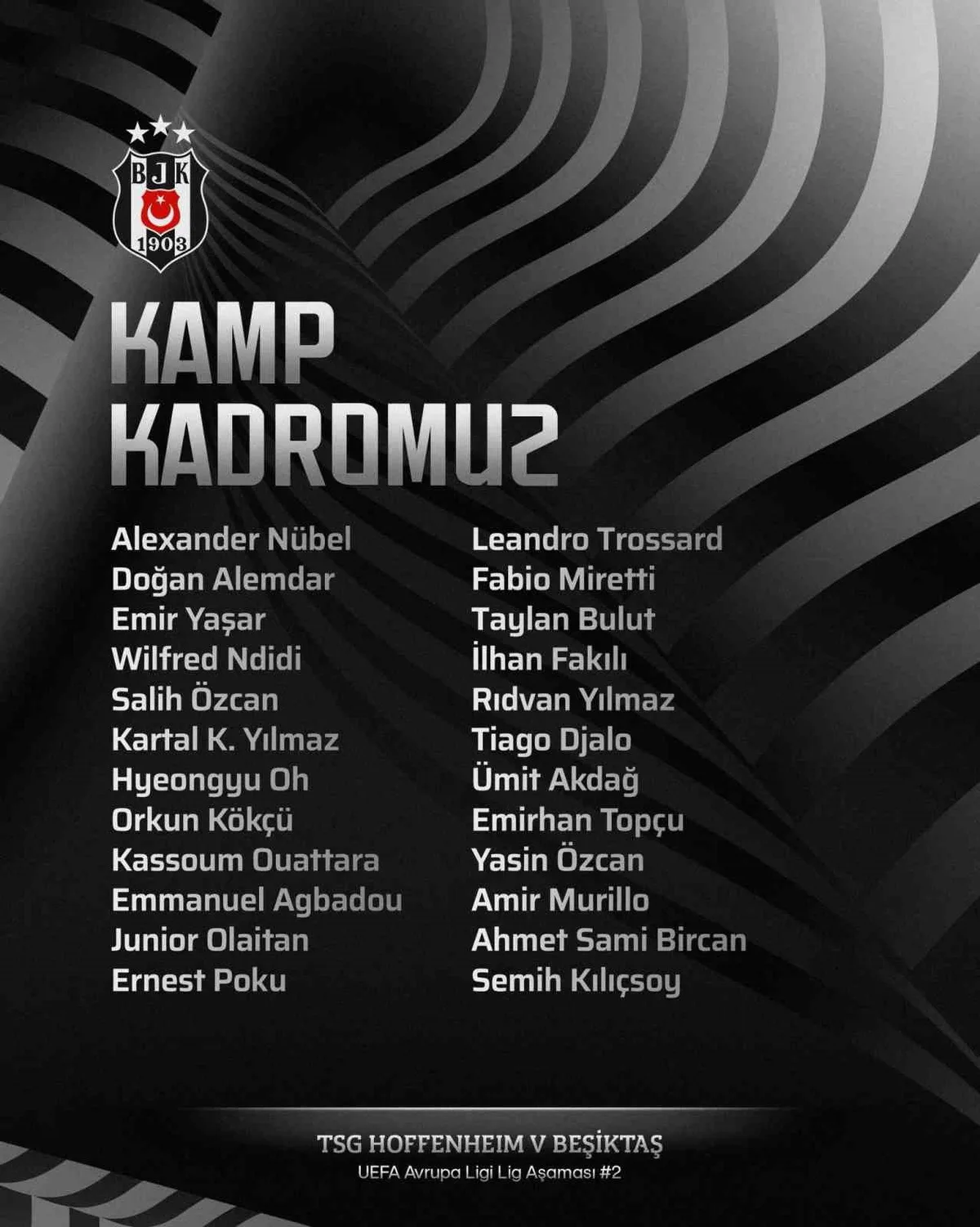 Beşiktaş'ta Dusan Vlahovic şoku: Hoffenheim maçı kadrosuna alınmadı
