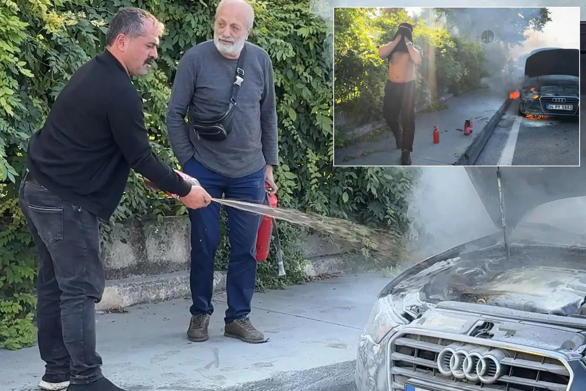 Kağıthane'de Seyir Halindeki Otomobil Alevlere Teslim Oldu: Vatandaşlar Kola Şişesiyle Müdahale Etti